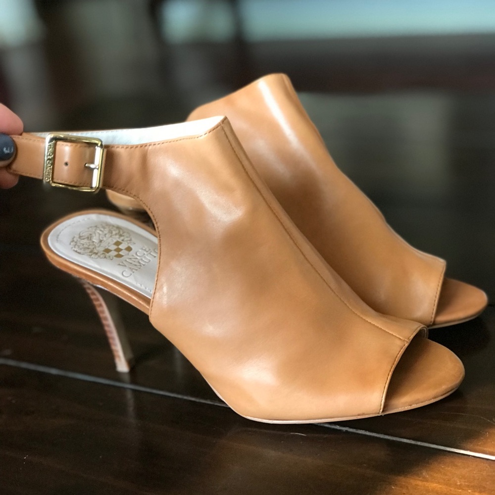 Leather Open Toe Vince Camuto Heels